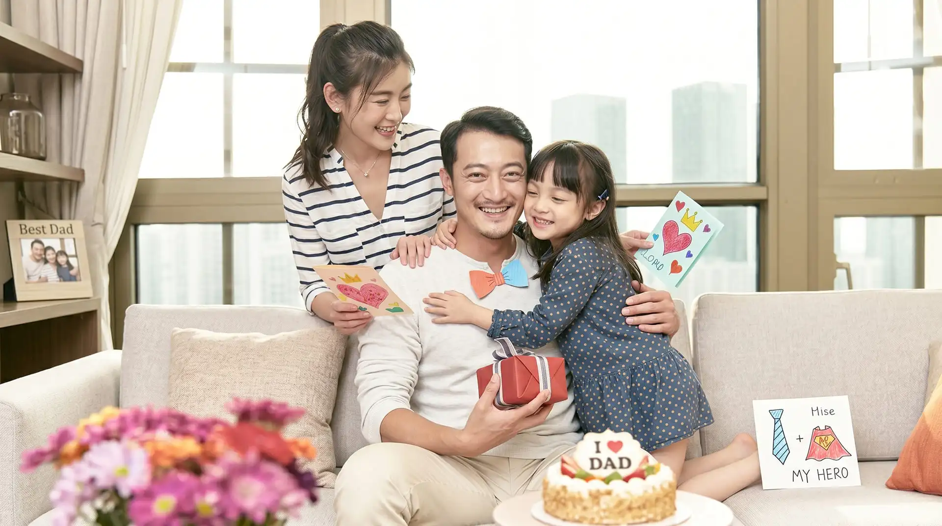 Hộp quà tặng đẹp được gói cẩn thận kèm ruy băng - gợi ý quà tặng ý nghĩa cho cha trong Ngày của Cha