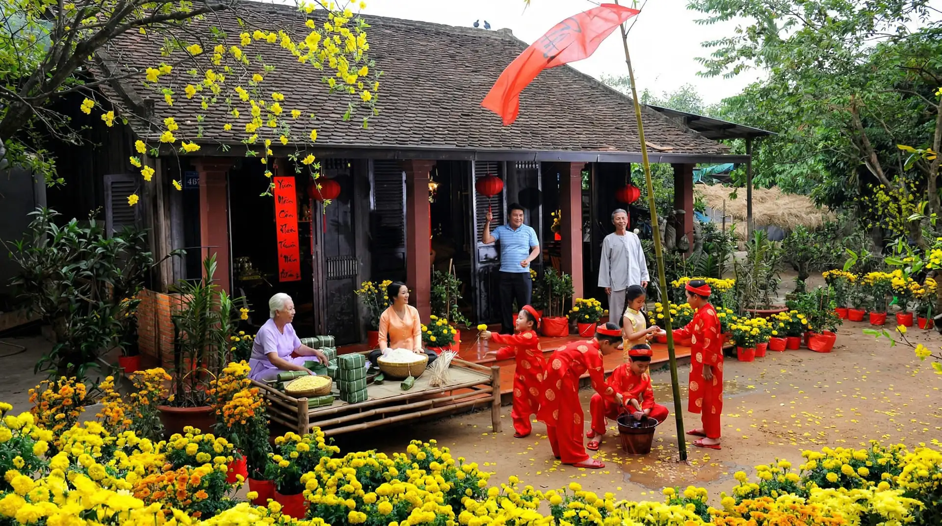 Gia đình sum họp ngày Tết Nguyên Đán
